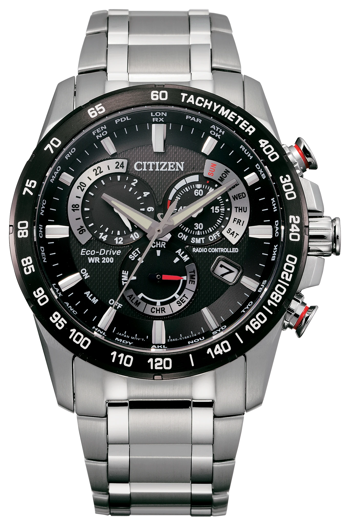 Perpetual Chrono A-T Black Dial Stainless Steel Bracelet CB5898